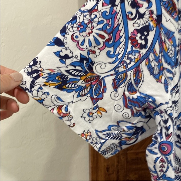 Robert Graham Paisley colorful abstract print short sleeve tee shirt size large - Picture 2 of 11
